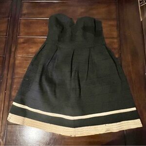 Karlie Black & Gold Strapless Fit & Flare Dress | Size Large